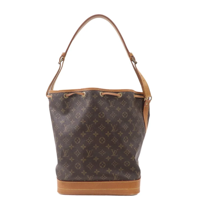 Louis Vuitton bags with a front - zip pocket for small items like keysLouis Vuitton Monogram Noe Shoulder Bag Hand Bag Brown M42224