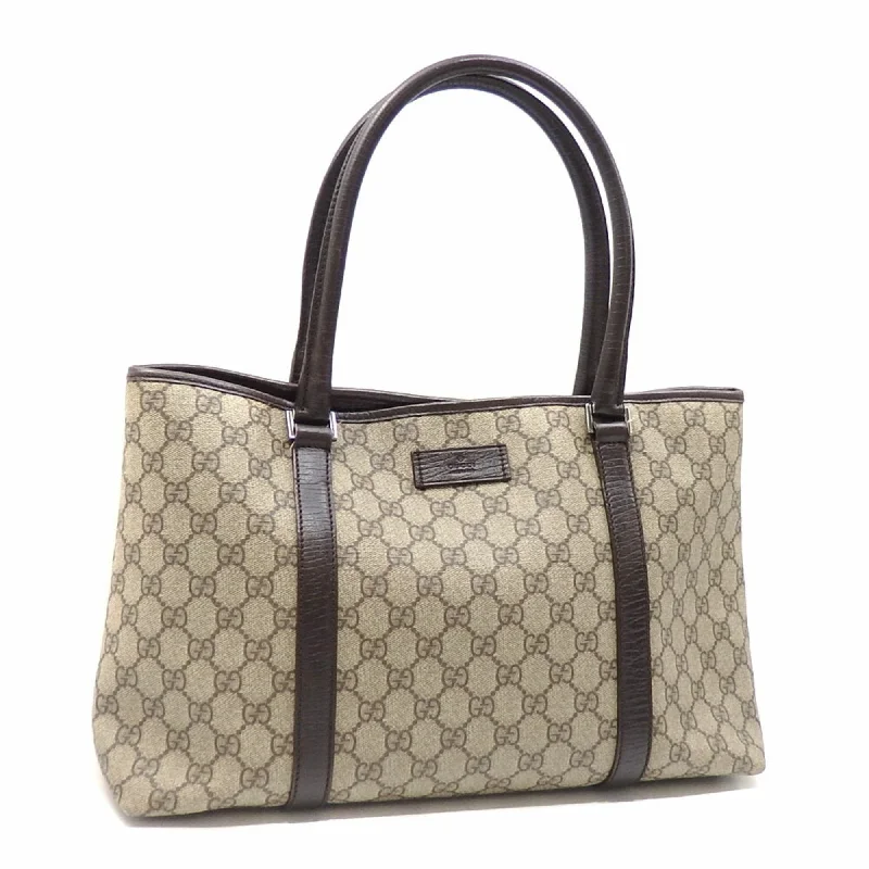 Women Gucci bags with a detachable mirror insideGucci Tote Bag GG Supreme Women's Beige Brown PVC Leather 114595 204990