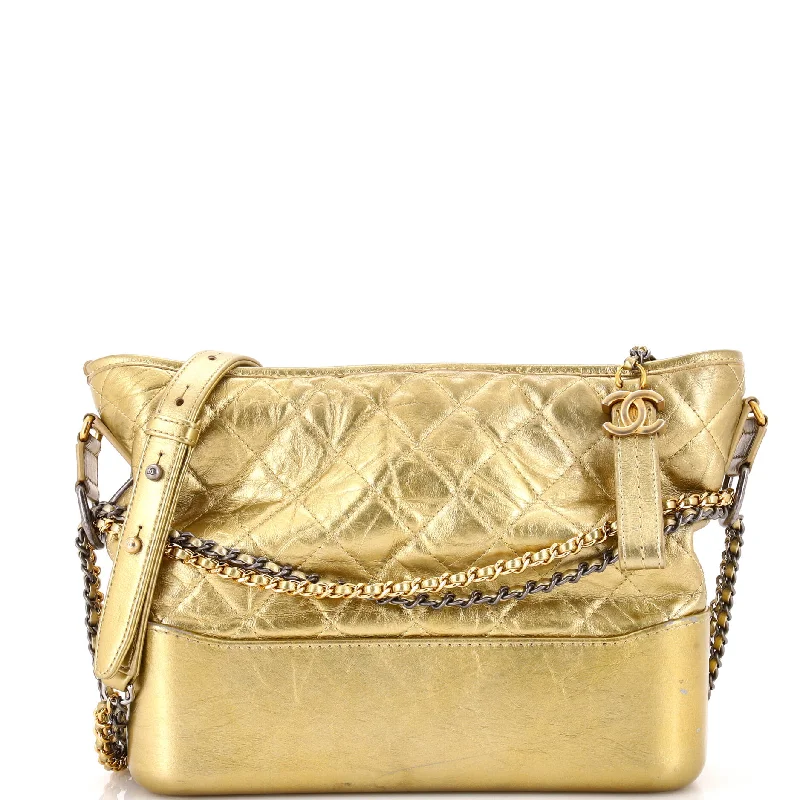 Gabrielle Hobo Quilted Metallic Aged Calfskin Medium