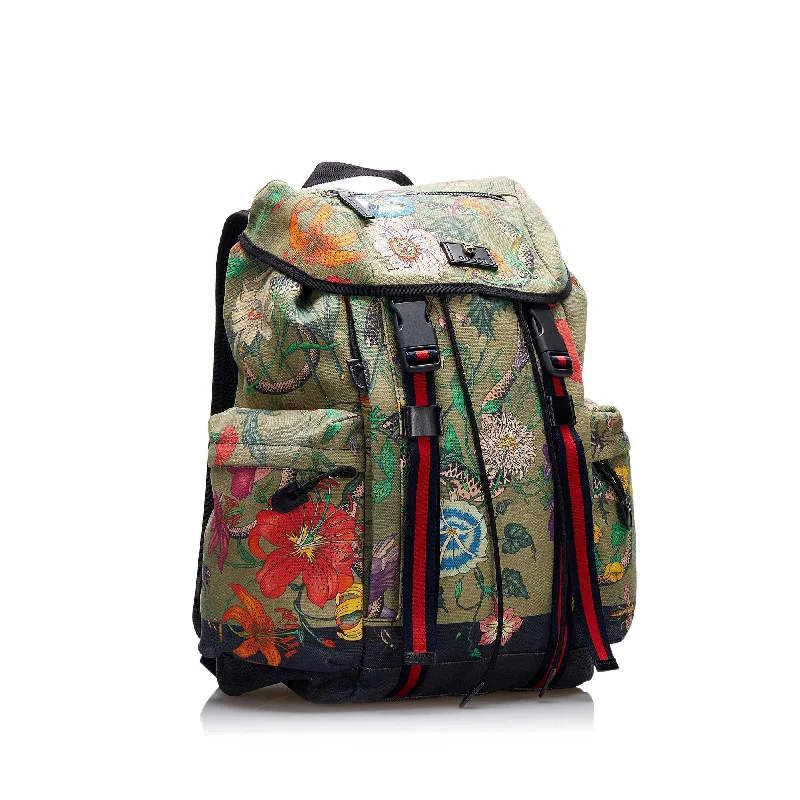 Women Gucci backpacks with a luxurious leather finishGucci Flora Snake Techpack Backpack (C67crI)