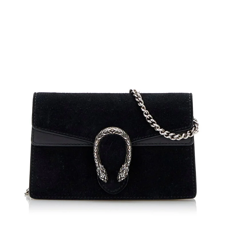 Women Gucci Sylvie bags featuring the signature web stripeGucci Dionysus Chain Shoulder Bag 476432 Black Suede Ladies GUCCI