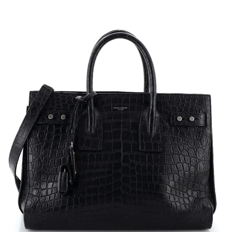 Sac de Jour Souple Bag Crocodile Embossed Leather Medium