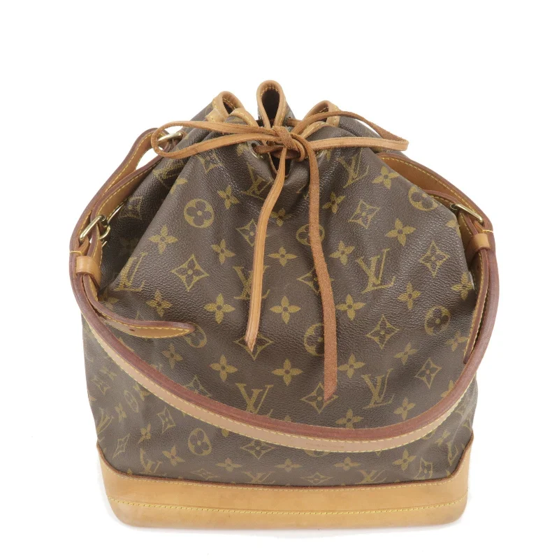 Louis Vuitton bags with a detachable mirror inside for on - the - go touch - upsLouis Vuitton Monogram Noe Shoulder Bag Hand Bag Brown M42224