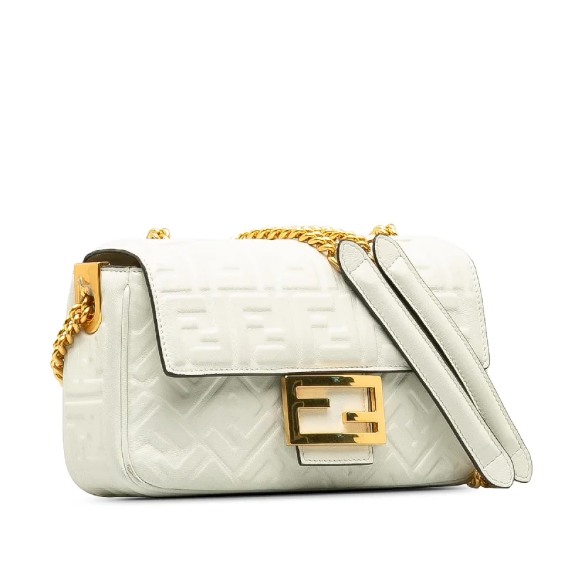 Ladies Fendi Peekaboo bags with a hand - carved leather detail for a unique and artisanal touchFendi Zucca Embossed Midi Baguette (SHG-p7ykR5)