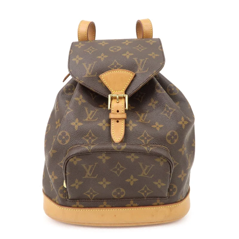 Louis Vuitton tote bags with a double - handle and shoulder - strap optionLouis Vuitton Monogram Montsouris MM Back Pack Bag Brown M51136