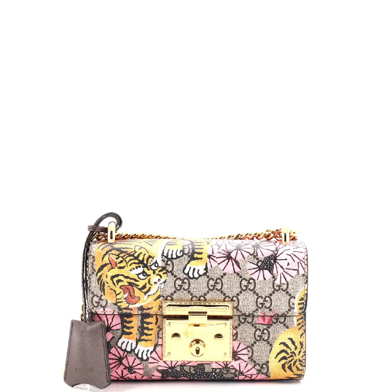 Padlock Shoulder Bag Bengal Print GG Coated Canvas Small