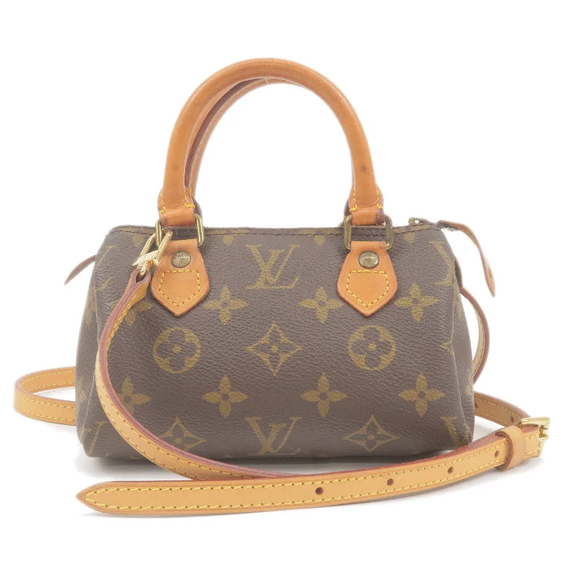 Louis Vuitton bags with a detachable mobile phone holder for convenienceLouis Vuitton Monogram Mini Speedy & Strap M41534 J52314