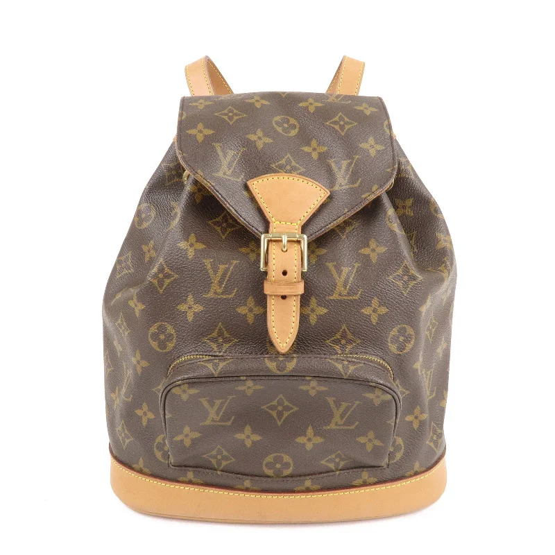 Louis Vuitton bags with a front - flap pocket for quick - access itemsLouis Vuitton Monogram Montsouris MM Back Pack Bag M51136