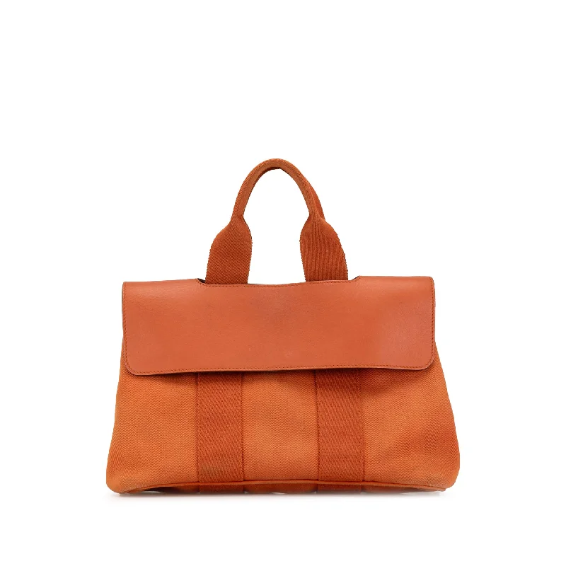 Foldable Hermes Shopping Totes for Added ConvenienceOrange Hermès Toile and Swift Valparaiso PM