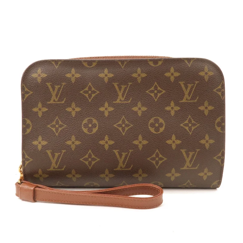 Louis Vuitton bags with a magnetic snap closure for easy accessLouis Vuitton Monogram Orsay Clutch Bag Pouch Brown M51790