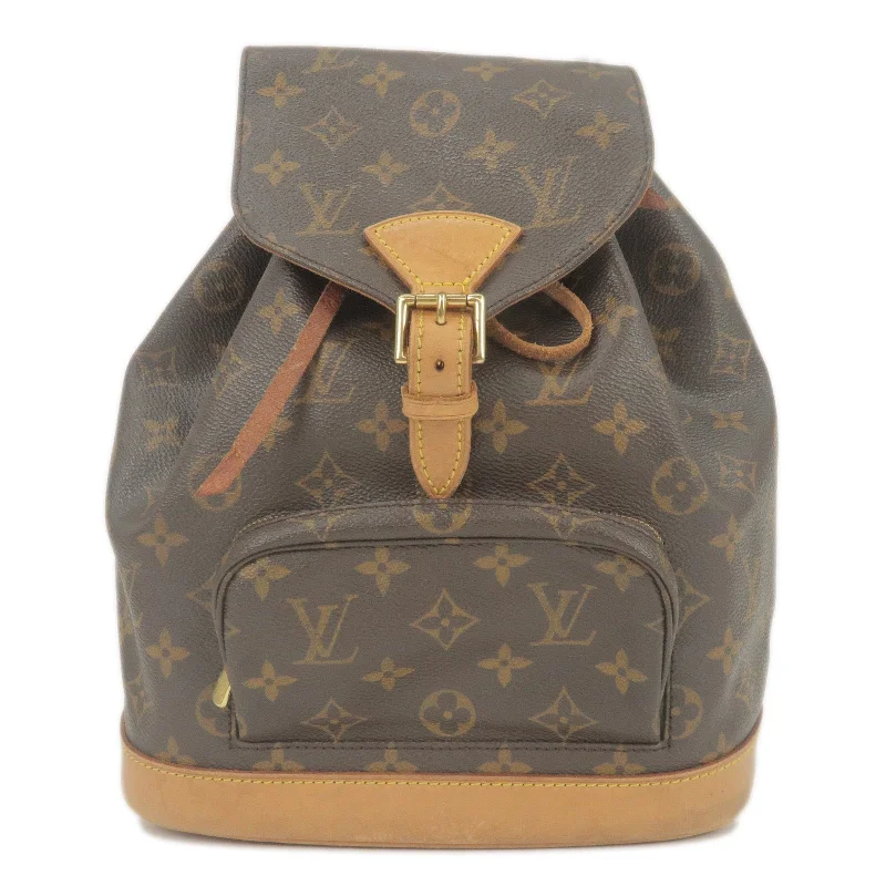 Ladies Louis Vuitton shoulder bags with a tassel decoration for charmLouis Vuitton Monogram Montsouris MM Back Pack Bag M51135