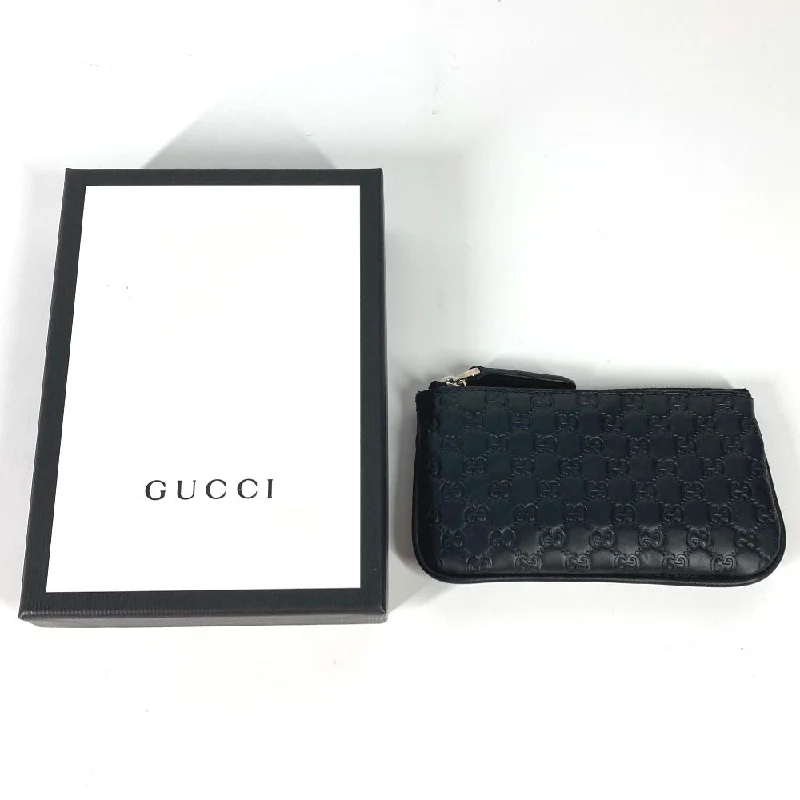 Women Gucci bags with a magnetic snap closure for easy accessGUCCI Coin case 544476 leather black With key ring Micro Gucci Shima GG mens Used