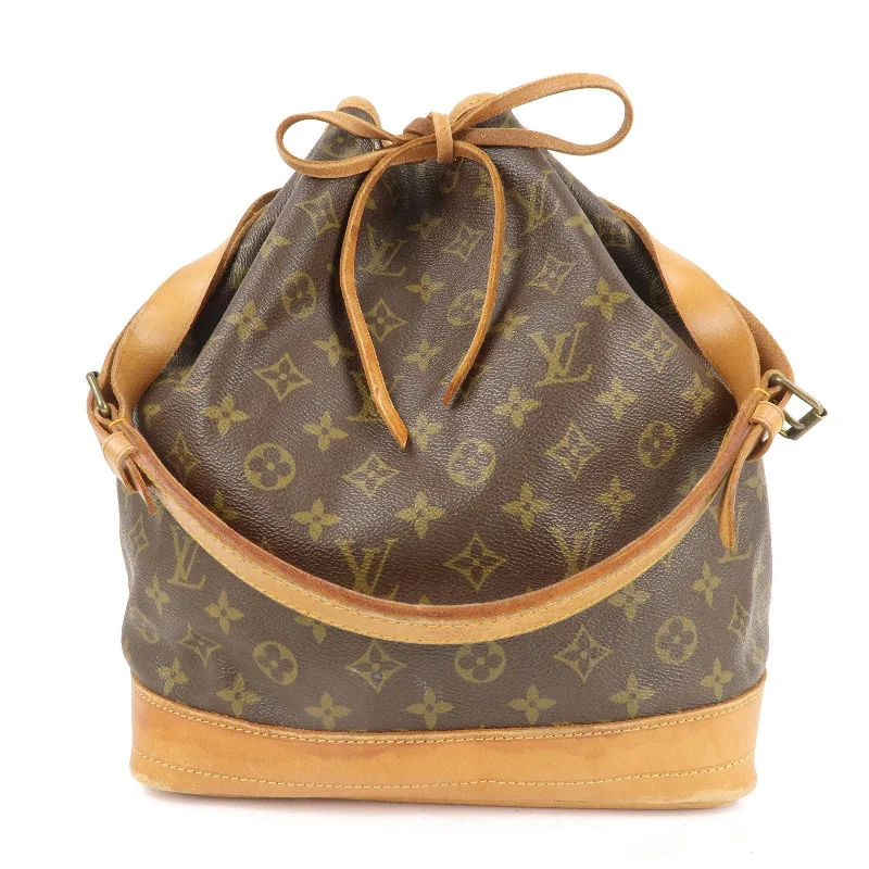 Louis Vuitton handbags with a patent - leather finish for a shiny lookLouis Vuitton Monogram Noe Shoulder Bag Hand Bag Brown M42224