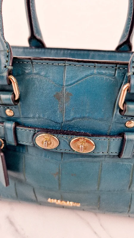 Coach tote bags with a water - resistant lining for practicalityCoach Mini Blake Carryall in Teal Croc Embossed Leather - Handbag Crossbody Bag - Coach F37665