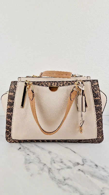 Coach crossbody bags with a keychain holder for practicalityCoach Dreamer 36 in Chalk Leather with Snakeskin Trim - Handbag Crossbody Bag - Coach 31645