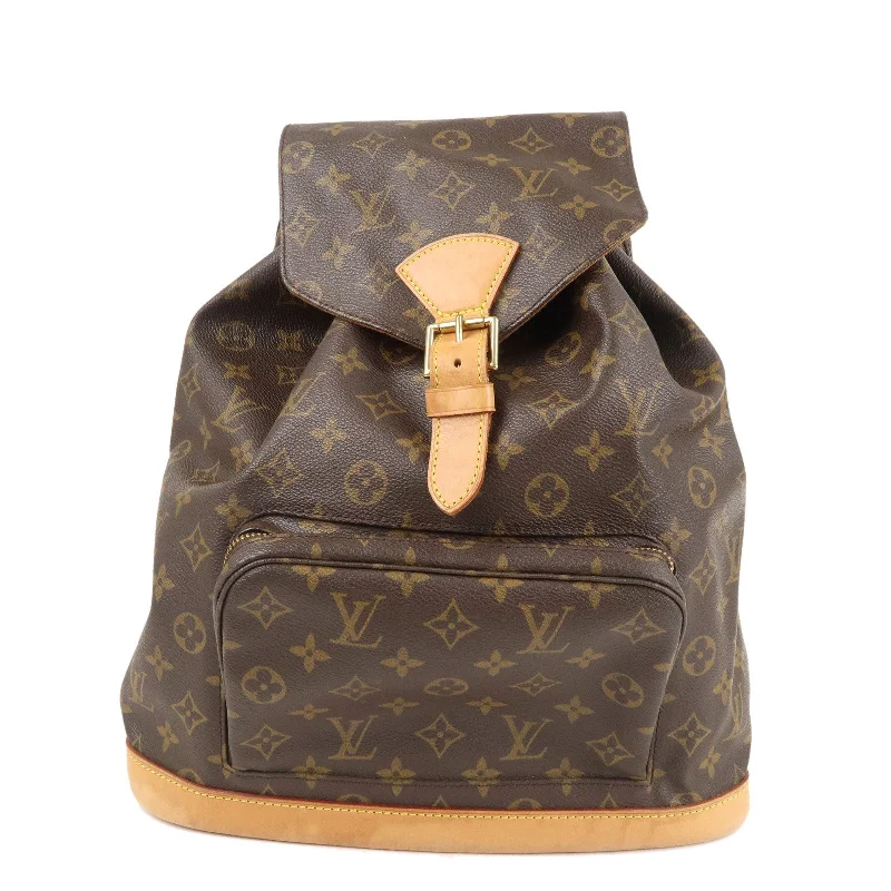 Ladies Louis Vuitton shoulder bags with a wide - width strap for comfortLouis Vuitton Monogram Montsouris GM Back Pack Brown M51135