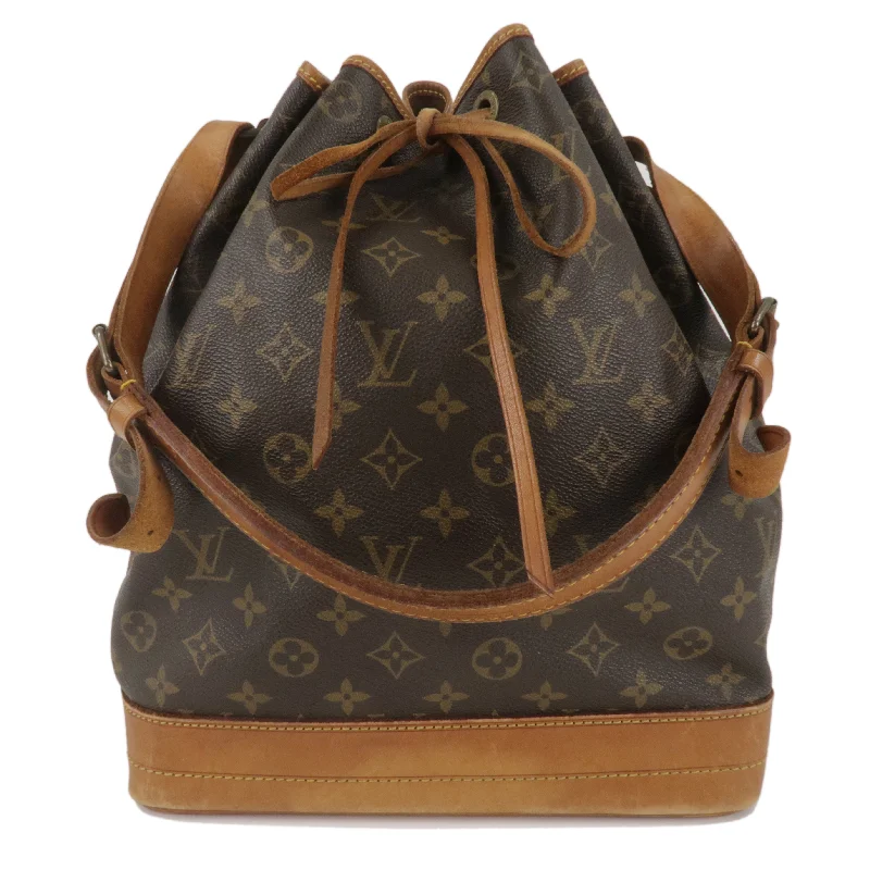 Louis Vuitton backpacks with a padded back panel for comfort during long - wearLouis Vuitton Monogram Noe Shoulder Bag Hand Bag Brown M42224