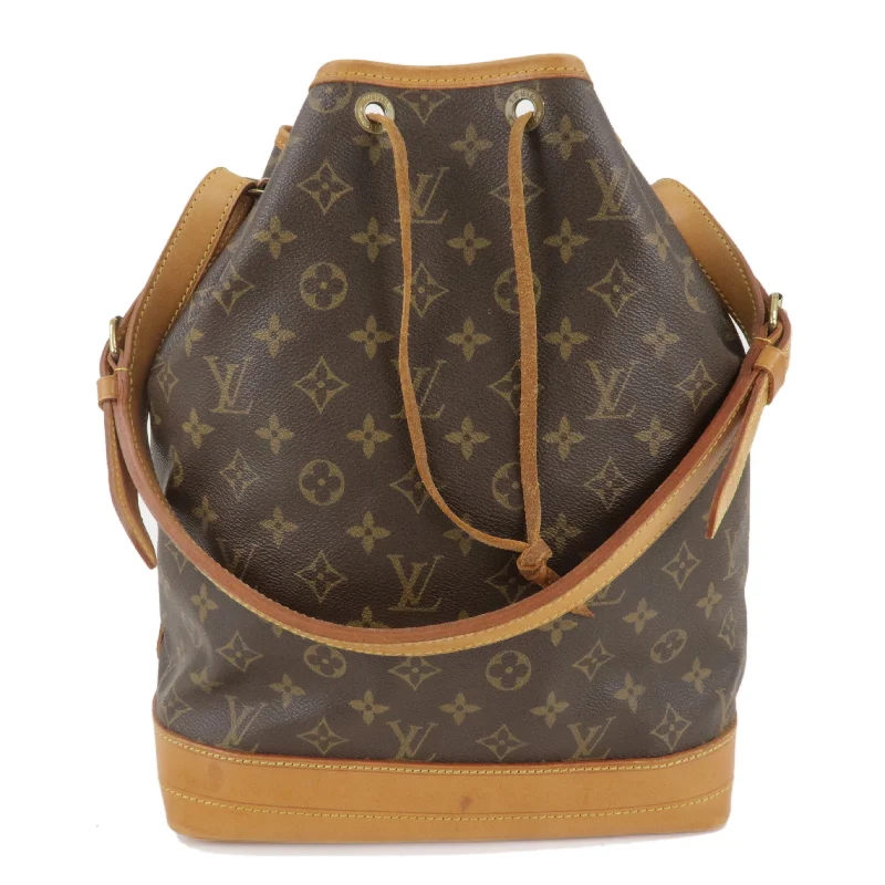 Louis Vuitton tote bags with a printed LV logo on the front for brand visibilityLouis Vuitton Monogram Noe Shoulder Bag Hand Bag Brown M42224