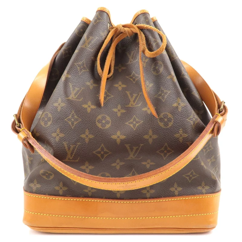 Louis Vuitton bags with a magnetic snap closure for easy accessLouis Vuitton Monogram Noe Shoulder Bag Hand Bag M42224