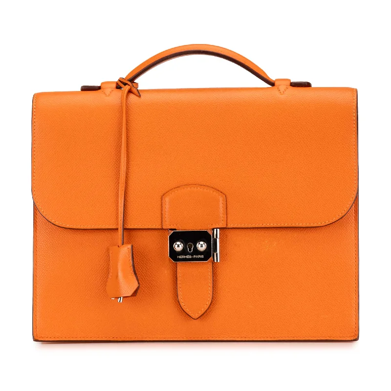 Hermes Lindy Bags in Seasonal Print CollaborationsOrange Hermès Epsom Sac a Depeches 27