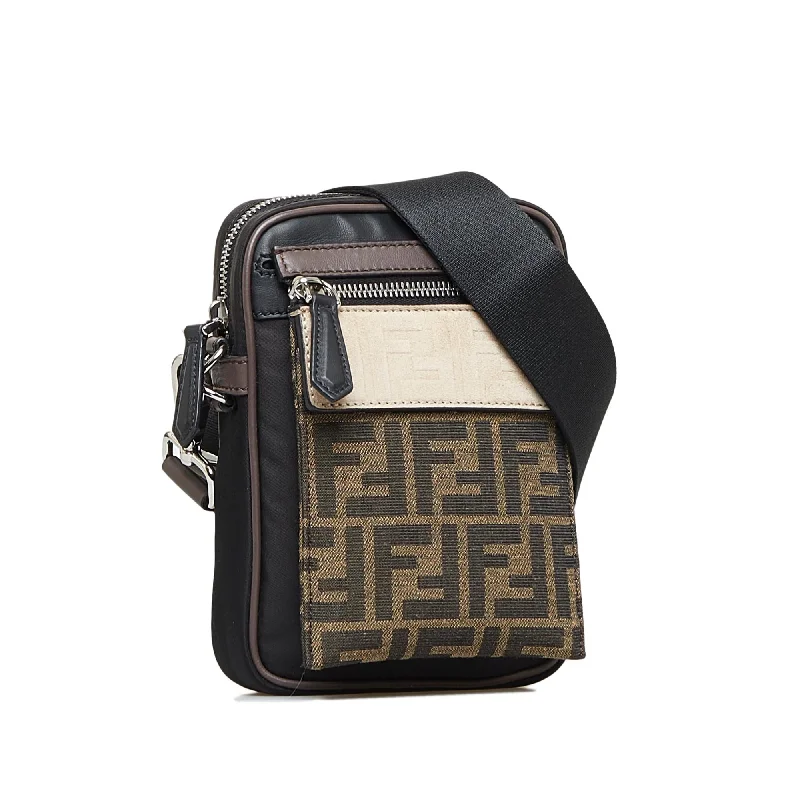 Fendi bags with a front - zip pocket for small items such as lip balm and earphonesFendi Zucca Crossbody Bag (SHG-jAHrwk)