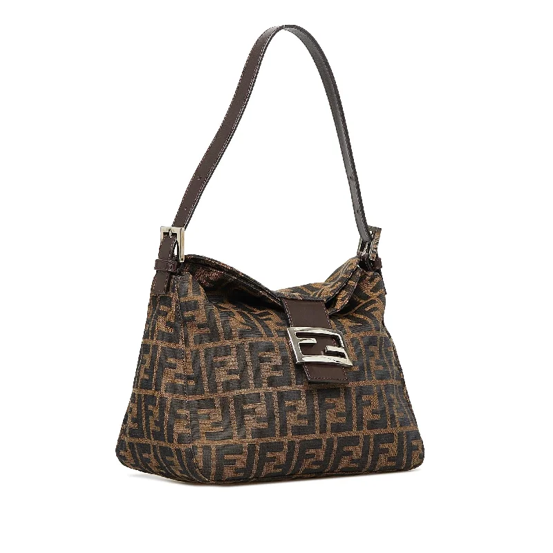 Ladies Fendi shoulder bags with a quilted leather exterior for a luxurious and cozy lookFendi Zucca Double Flap Shoulder Bag (SHG-3W9xSv)