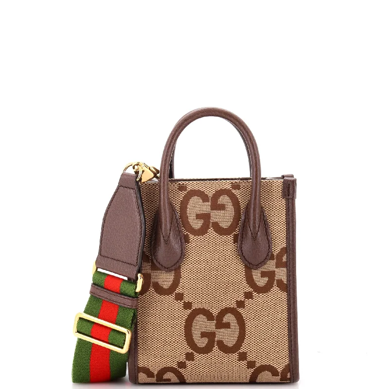 Vertical Tote Jumbo GG Canvas Mini