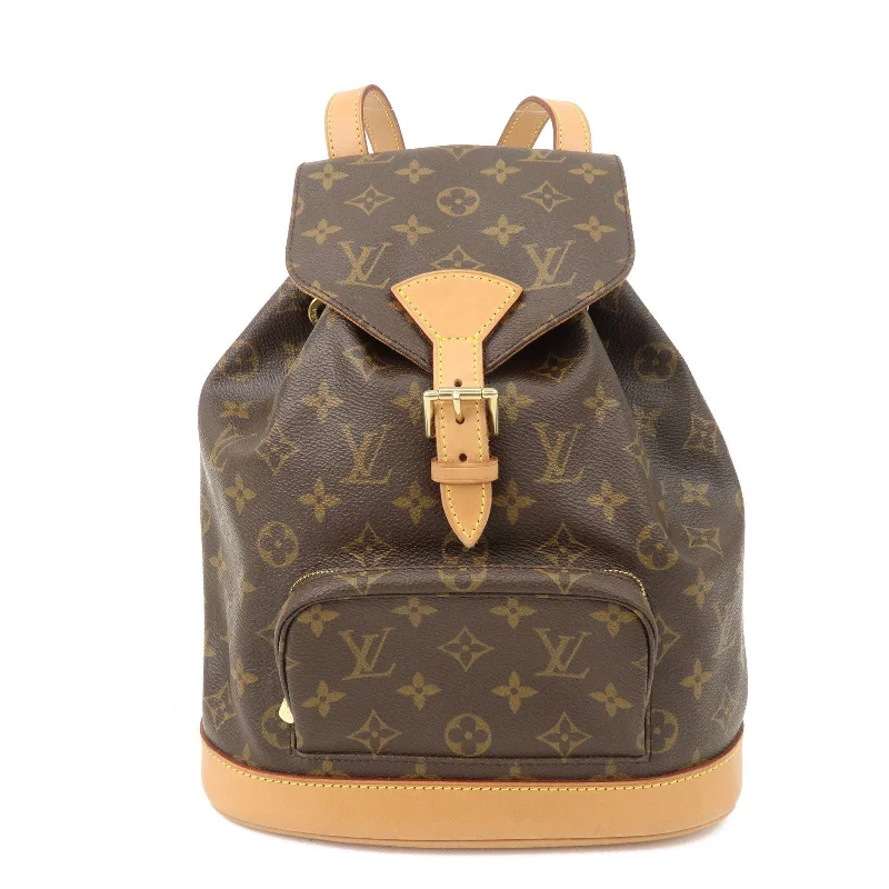 Louis Vuitton handbags with a beaded trim for a touch of glamourLouis Vuitton Monogram Montsouris MM Back Pack Bag Brown M51136