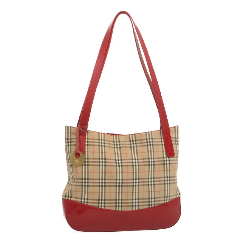 Burberry Bags with Reflective Elements for SafetyBURBERRYSs Nova Check Tote Bag Canvas Beige Red Auth 67775