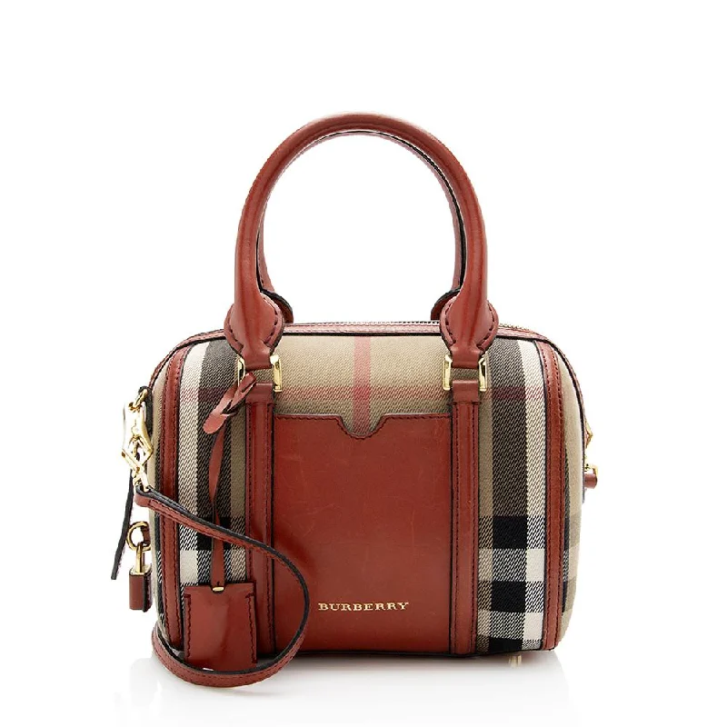 Burberry Bags with Detachable Straps for CustomizationBurberry House Check Alchester Convertible Small Satchel (SHF-13581)