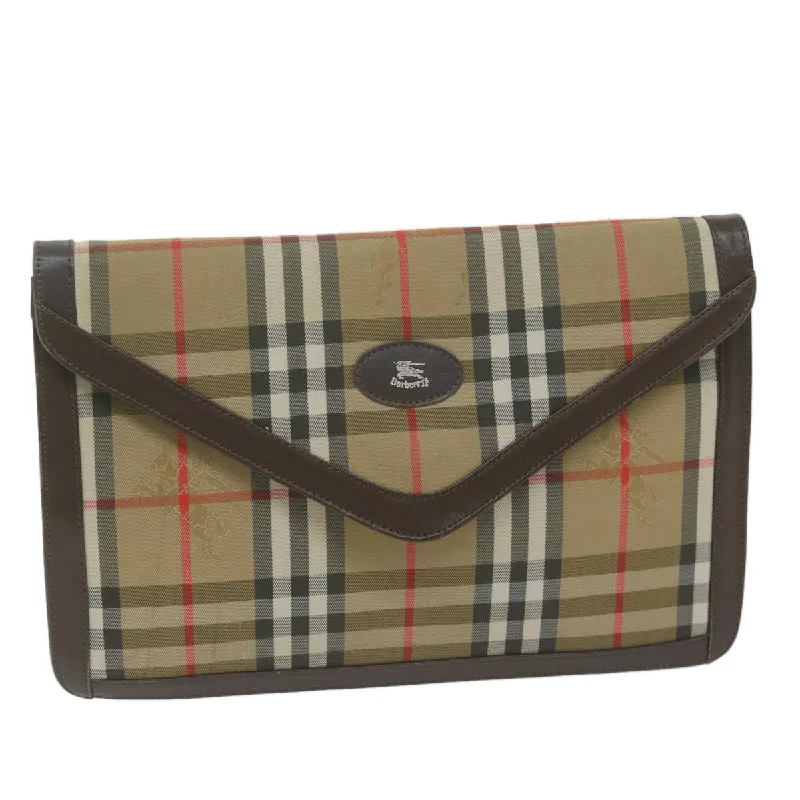 Affordable Replica - Looking Burberry BagsBURBERRYSs Nova Check Clutch Bag Nylon Canvas Beige Auth ac2675