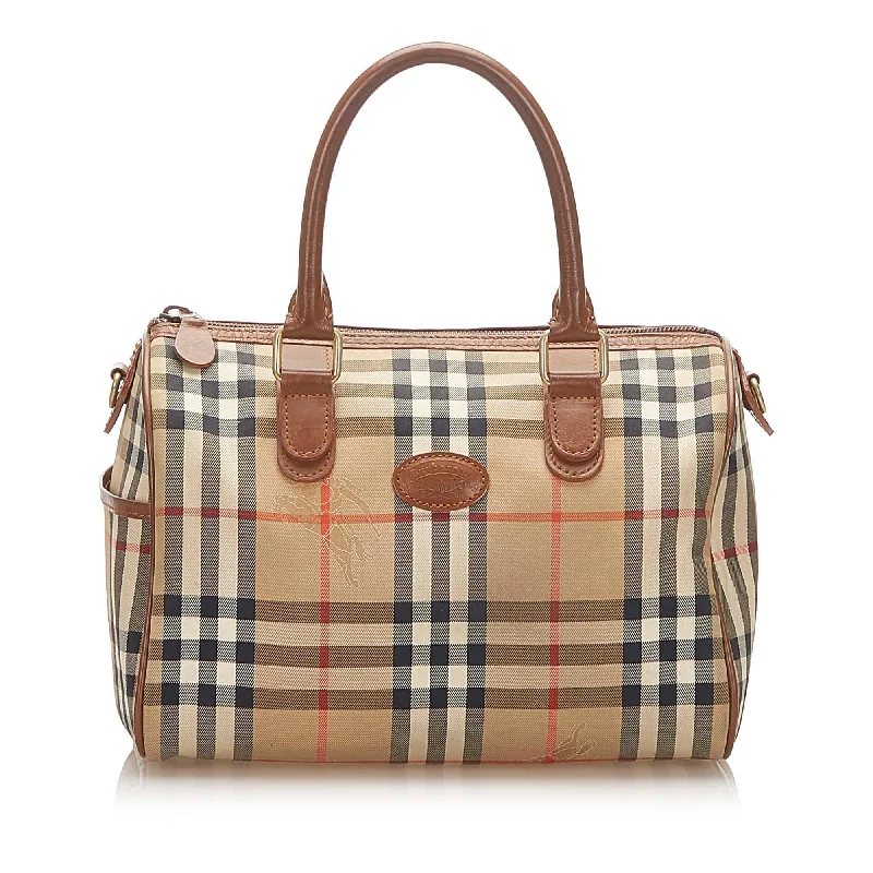 Burberry Bags with Detachable Straps for CustomizationBurberry Haymarket Check Canvas Boston Bag (SHG-17268)