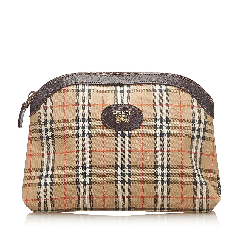 Burberry Bags with Interior Organizers for Easy SortingBurberry Haymarket Check Canvas Clutch Bag (SHG-18407)