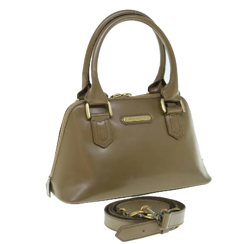 Color - Blocked Burberry Bags for a Bold StatementBURBERRY Hand Bag Leather 2way Brown Auth am5601