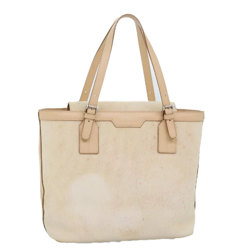 Burberry Bags with Zipper Compartments for SecurityBURBERRY Hand Bag Canvas Beige Auth ti1704