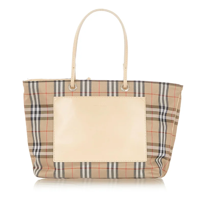 High - Quality Burberry Leather Shoulder BagsBurberry House Check Canvas Tote Bag (SHG-20155)