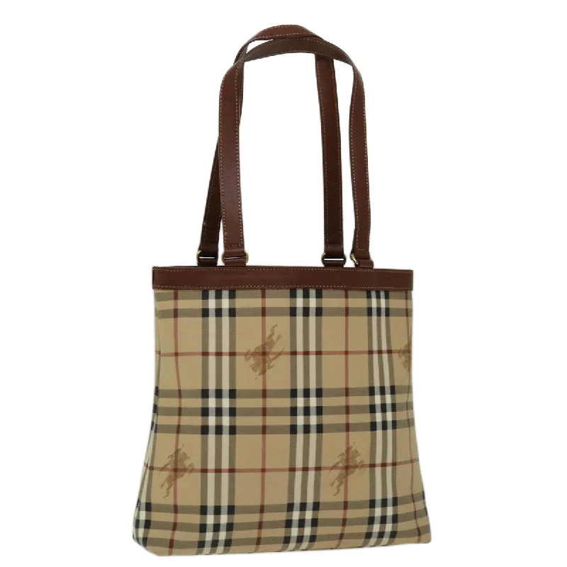 Sustainable and Ethical Burberry Bags for Conscious ConsumersBURBERRYSs Nova Check Tote Bag PVC Beige Auth yk11163