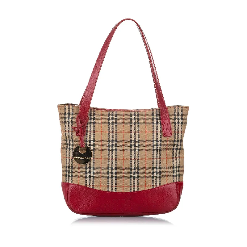 Stylish Burberry Tote Bags for Office UseBurberry Haymarket Check Canvas Tote Bag (SHG-16998)