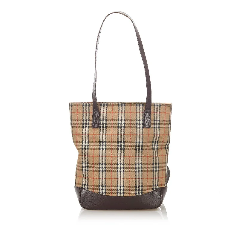 Burberry Bags with Signature Check Pattern in New ShadesBurberry Haymarket Check Canvas Tote Bag (SHG-17510)