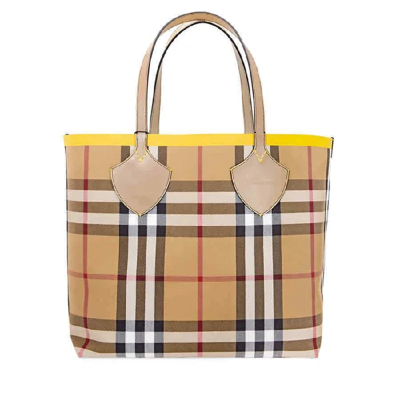 Compact Burberry Clutch Bags for WeddingsBurberry Large Giant Tote in Colour Block Check- Antique Yellow/Golden Yellow