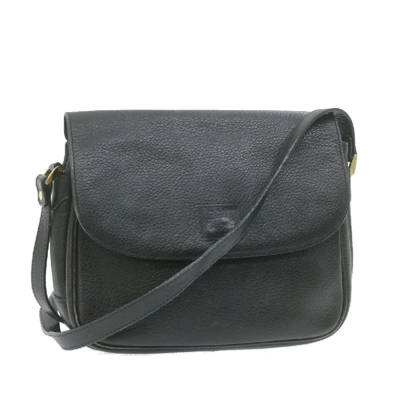 Functional Burberry Diaper Bags for New MomsBURBERRYSs Nova Check Shoulder Bag Leather Black Auth am636g