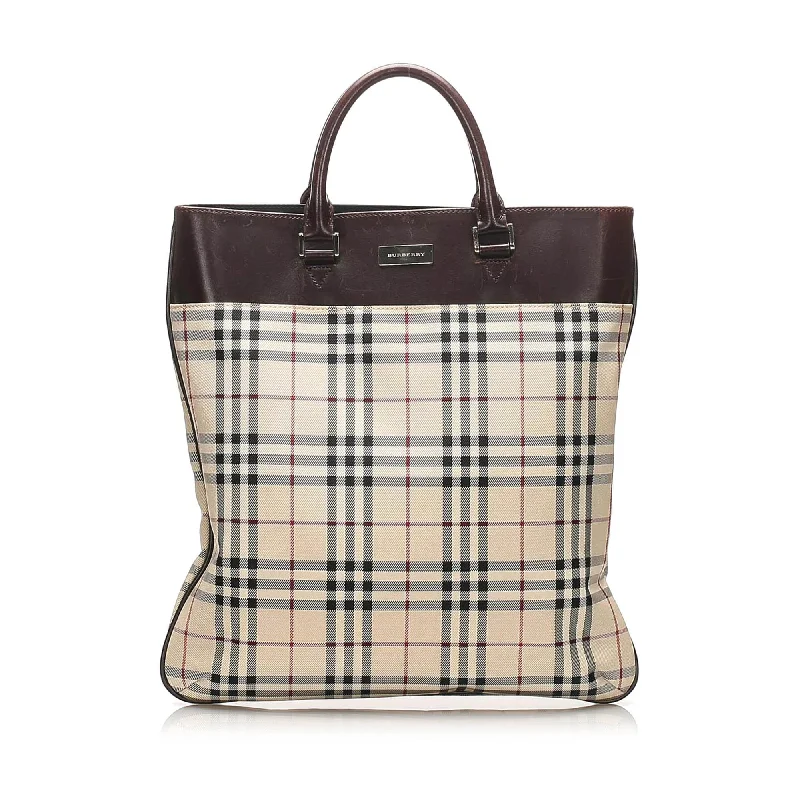 Dark - Hued Burberry Bags for a Sophisticated LookBurberry House Check Canvas Tote Bag (SHG-14005)