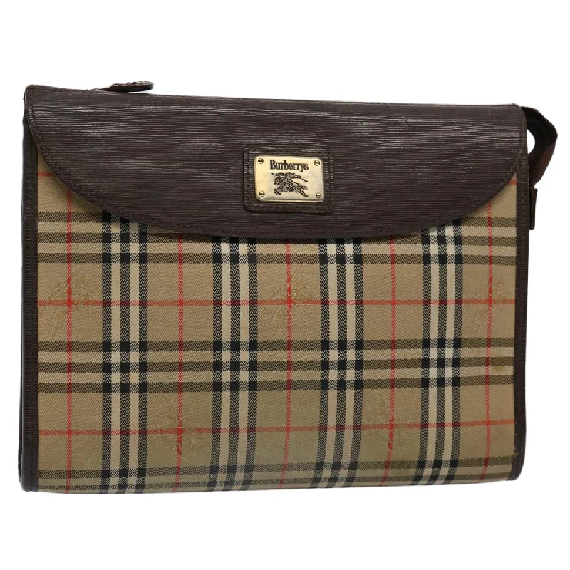 Child - Sized Burberry Bags for Little FashionistasBURBERRYSs Nova Check Clutch Bag Nylon Canvas Brown Auth ki3865