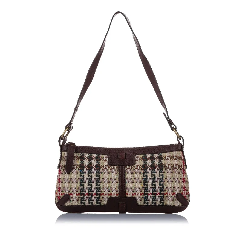 Dark - Hued Burberry Bags for a Sophisticated LookBurberry House Check Tweed Shoulder Bag (SHG-15322)