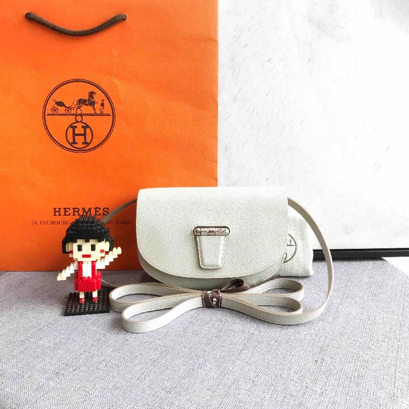 Two - Tone Hermes Bags for a Modern and Stylish AppearanceHermes Mini Convoyeur White Leather Crossbody Bag