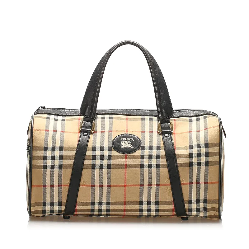 Minimalist Burberry Bags for a Sleek LookBurberry Haymarket Check Canvas Boston Bag (SHG-14004)