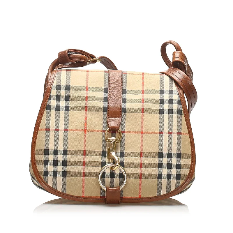 Sporty Burberry Bags for Athletic ActivitiesBurberry Haymarket Check Canvas Crossbody Bag (SHG-12281)