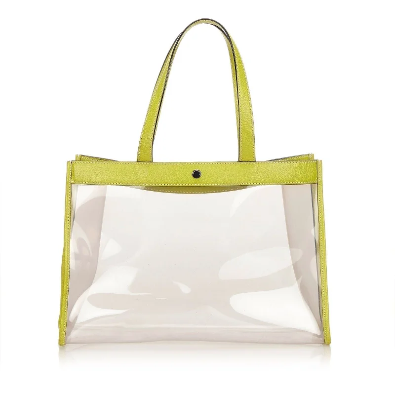 Compact Burberry Clutch Bags for WeddingsBurberry Green Light Vinyl Plastic Tote Bag United Kingdom