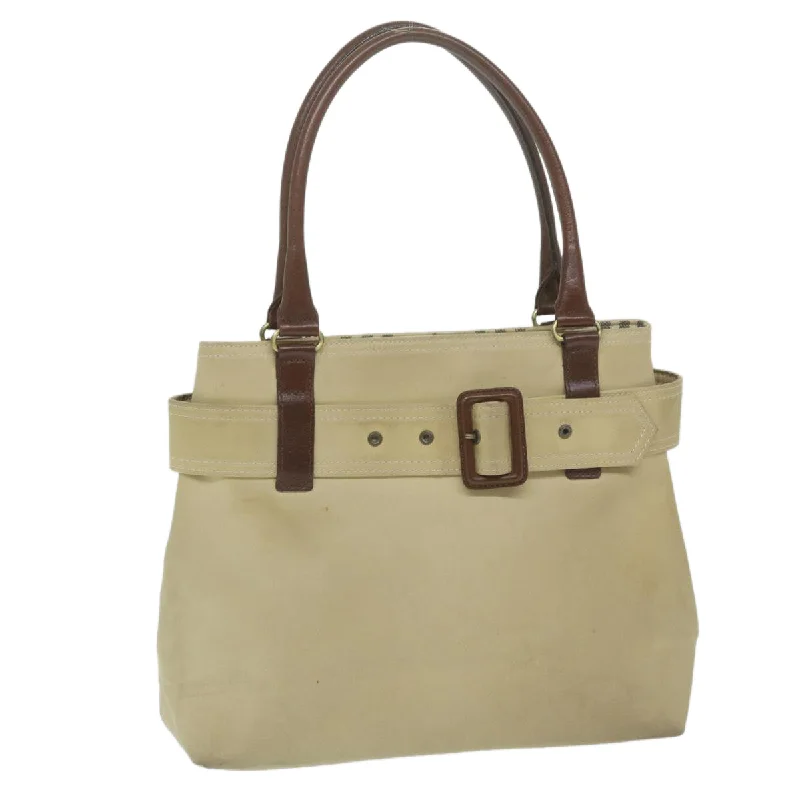 Vintage Inspired Burberry Bags for Retro LoversBURBERRY Hand Bag Canvas Beige Auth yk10080