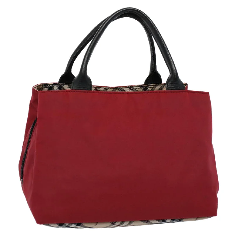 Customizable Burberry Bags with Personalized CharmsBURBERRY Hand Bag Nylon Red Auth yb435